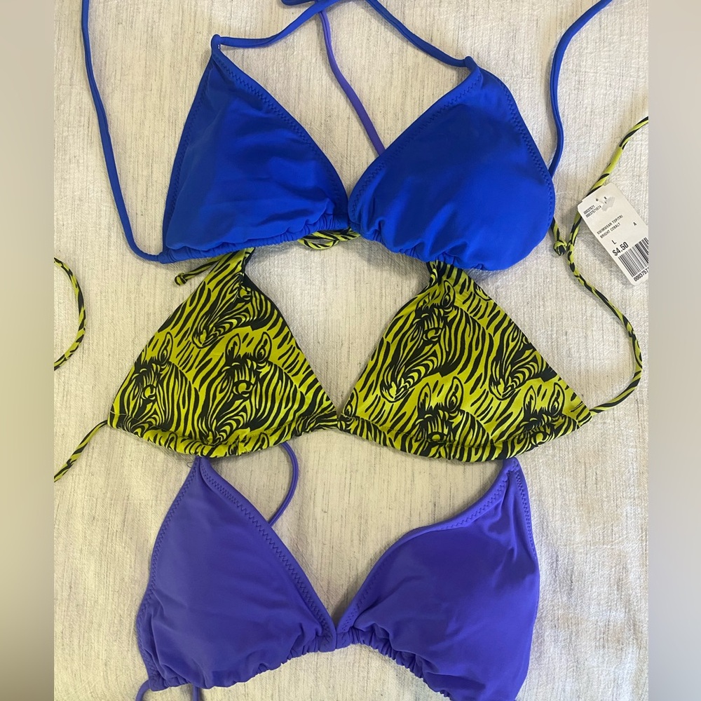 Three Bikini Tops (Victoria’s Secret and Forever 21), Size Large